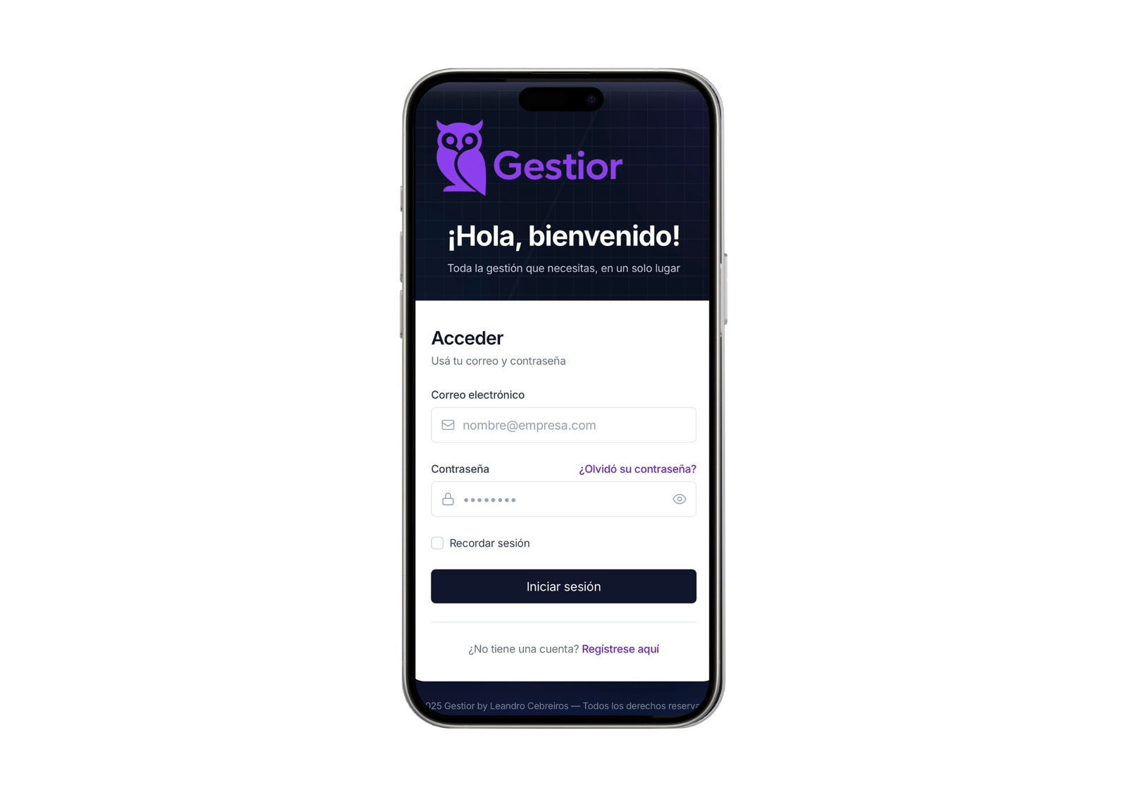 Gestión desde móvil